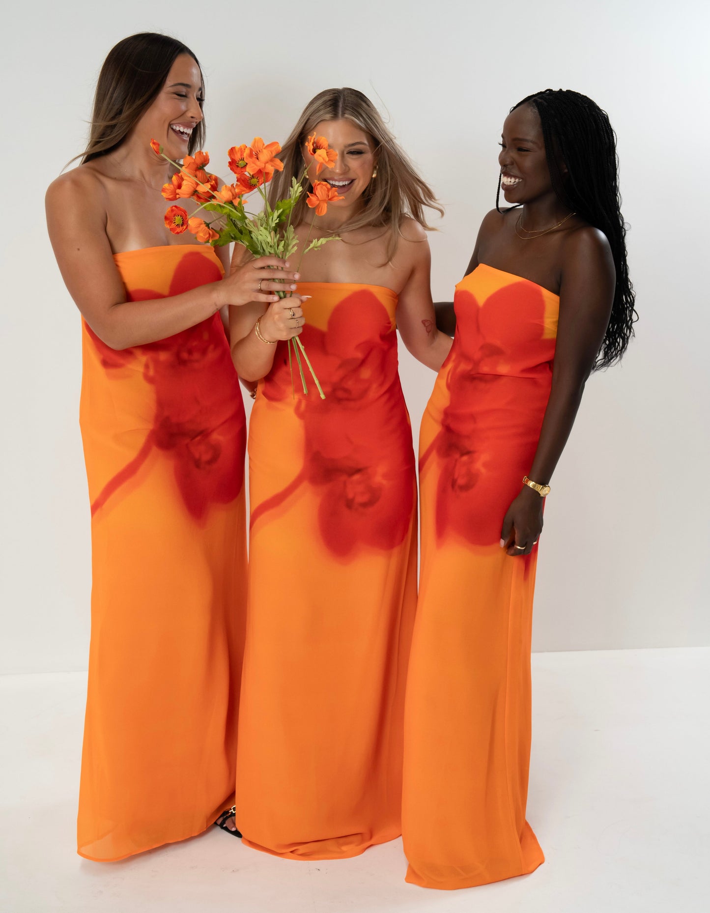 Meshki Amaya Strapless Chiffon Maxi Dress - Koi Orchid
