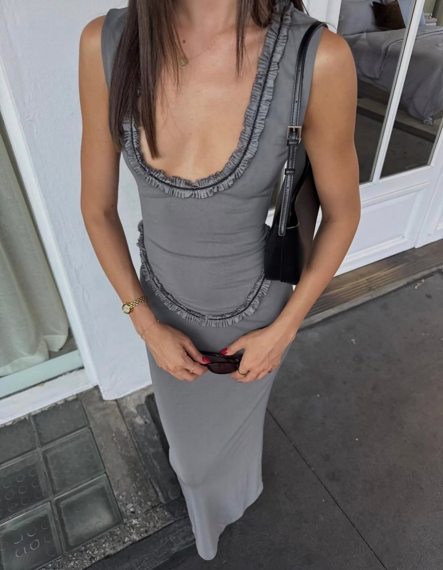 Amelie Teje Miro Maxi Dress Grey