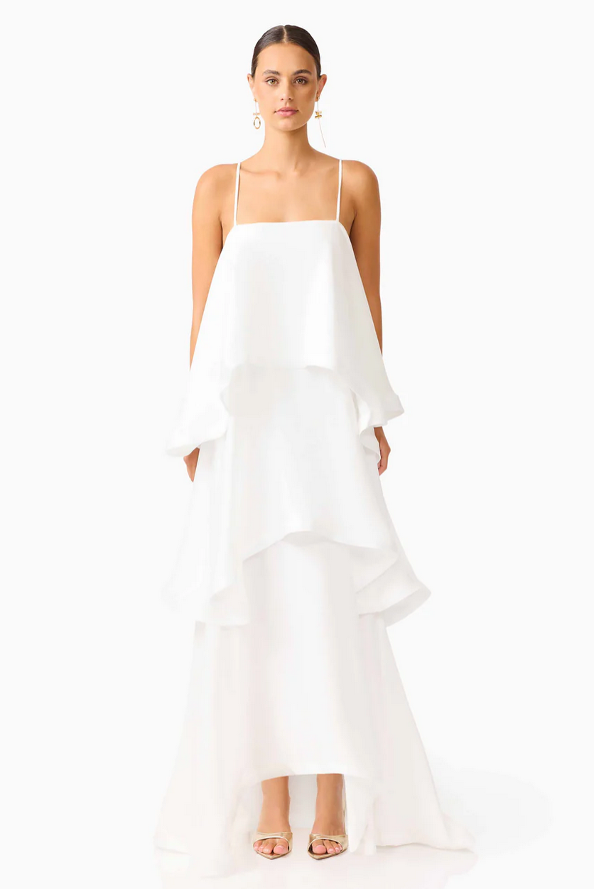 Elliatt Tilly Tiered Maxi Dress in White