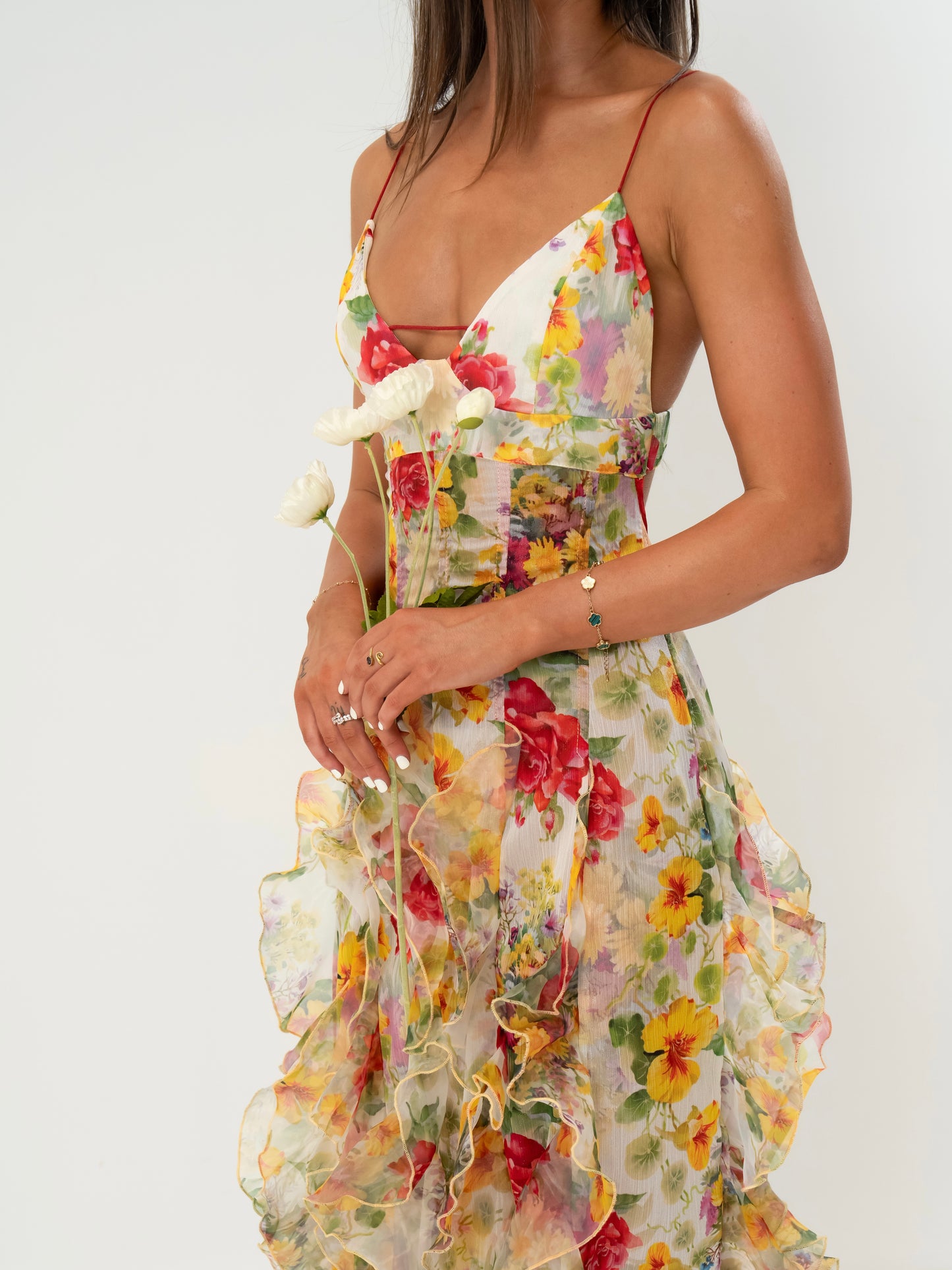 Menti Baroque Flower Maxi Dress