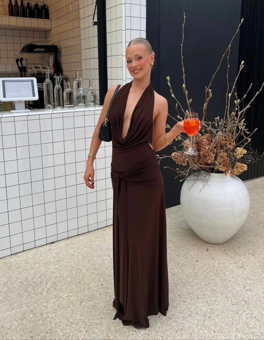 La Marie Nadia Dress Brown