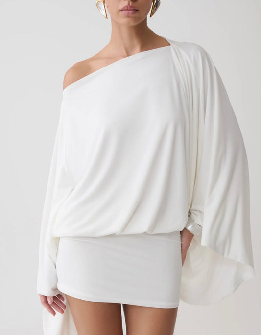 Meshki Jessy Draped Mini Dress Ivory