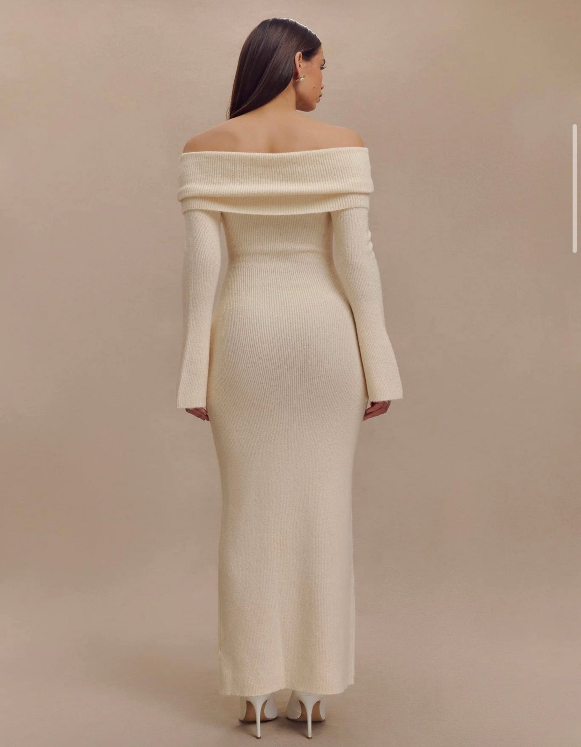 off shoulder open knit maxi dress Off Shoulder Open Knit Maxi Dress Cover Up Long Sleeve Dress Women Elegant Vestidos Holiday Beach Robe Summer 240824