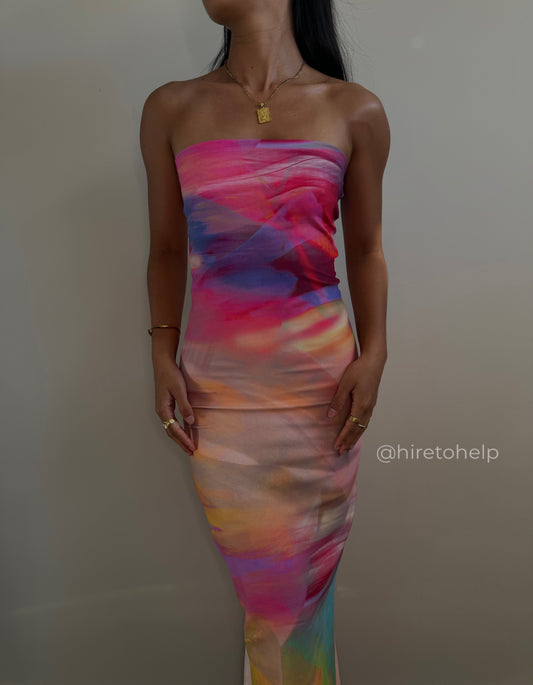 HNTR Lotus Dress - Sunset