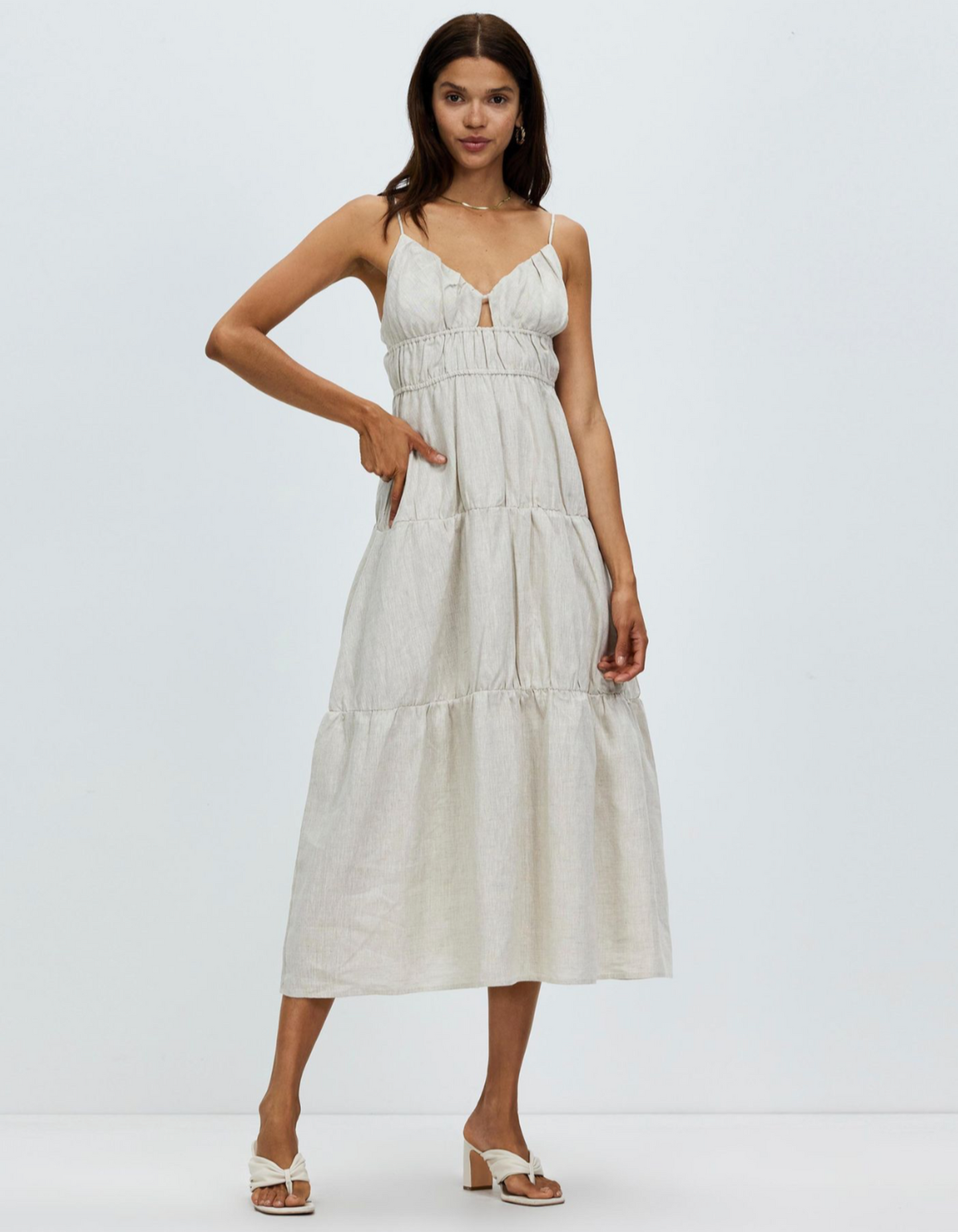 Aere Strappy Linen Dress