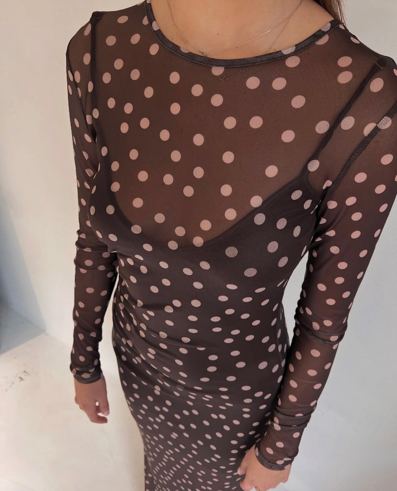 By Nicola Luca Maxi Dress in Chocolate Polka