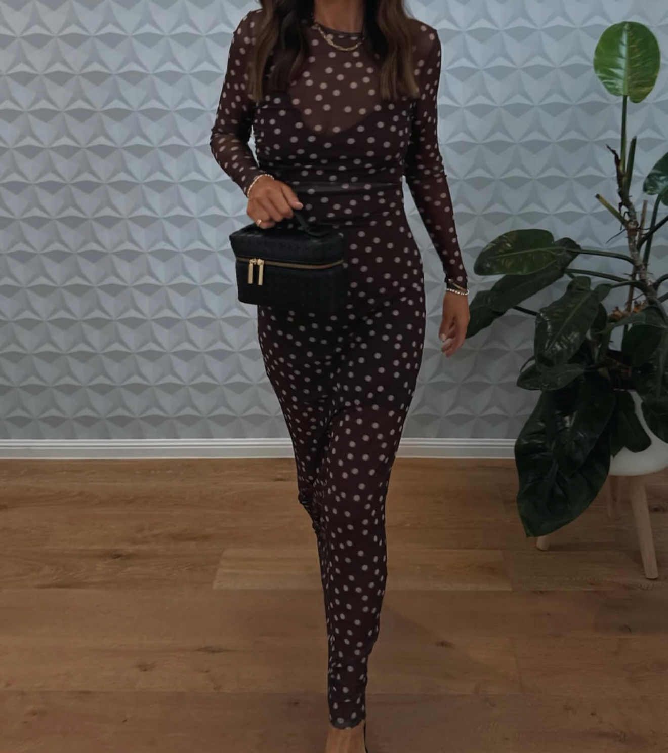 By Nicola Luca Maxi Dress in Chocolate Polka