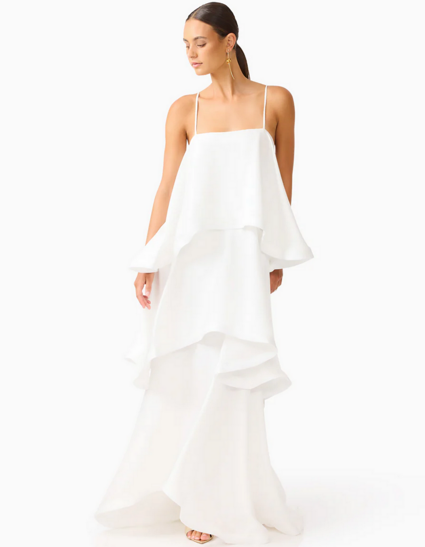 Elliatt Tilly Tiered Maxi Dress in White